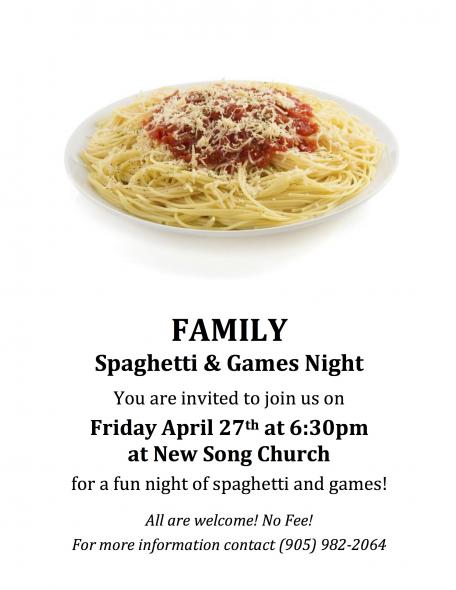 Spaghetti and Game Night Poster